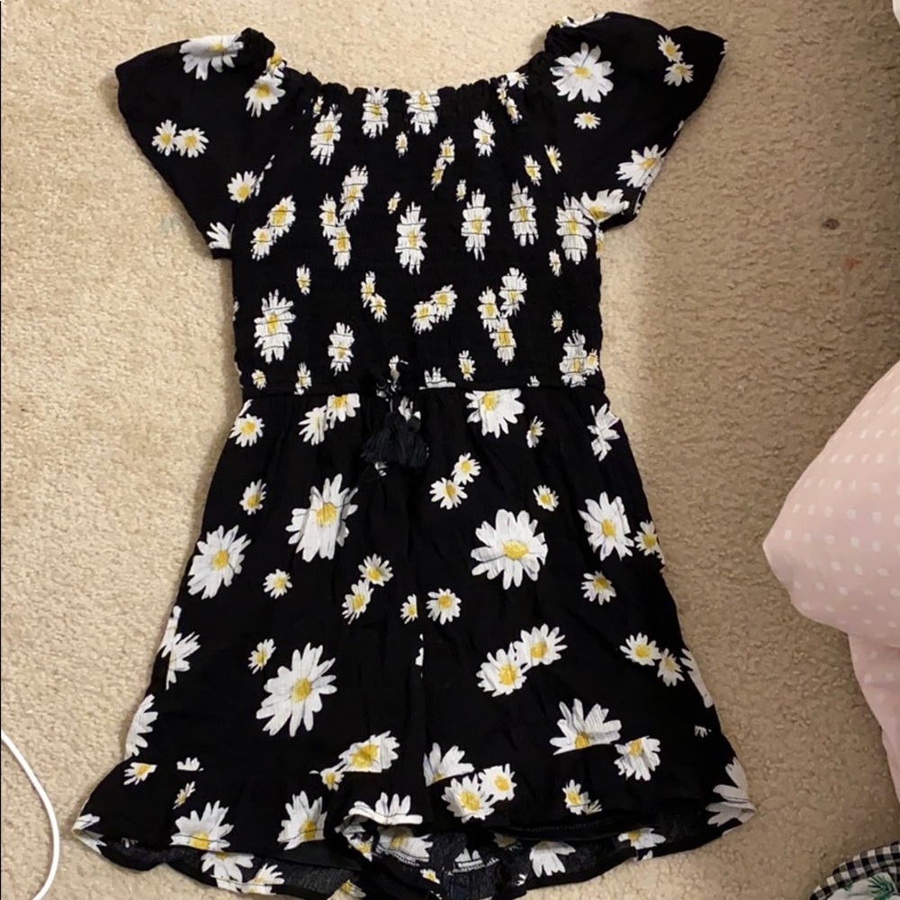 off the shoulder daisy romper